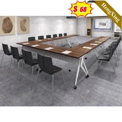 Metal Leg Wooden Long Office Meeting Table for Conference Room