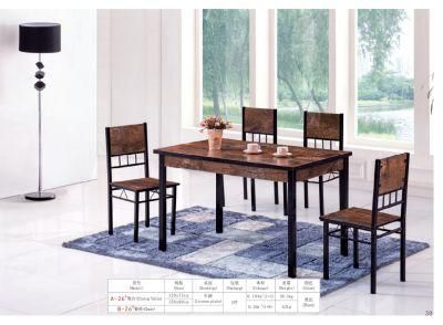 Dining Room Furniture Wooden Top Metal Frame Dining Kitchen Table