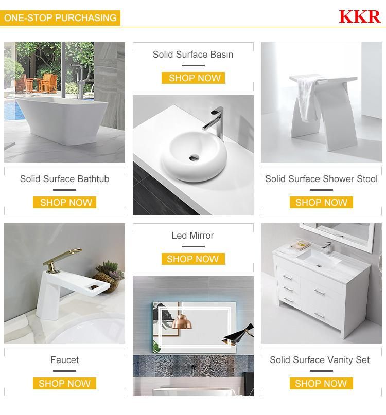 Solid Surface Floor Mounted Bathroom Washing Basin Cabinet