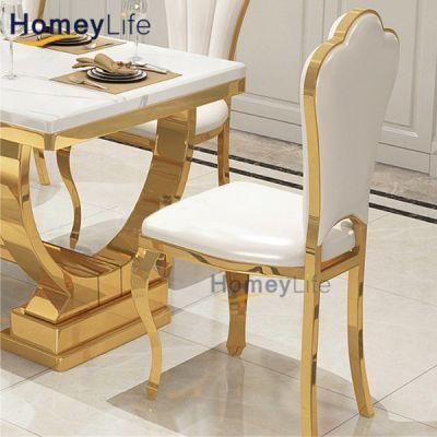 Hot Wholesale Modern Luxury Design Furniture Dining Room Chairs Dining Chairs with Metal Legs Gold