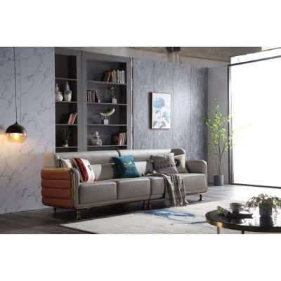 Luxury Home Furniture Modern Grey Living Room Leather Sofa Set