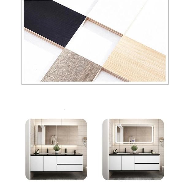 Bathroom Cabinet Set Bathroom Vanity Combination Simple Modern Solid Wood Double Basin Marble Wash Basin Basin Cabinet