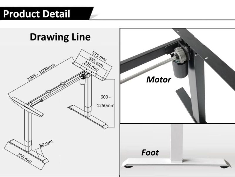 Promotion Cheap Factory Price 5 Years Warranty Metal Standing Desk