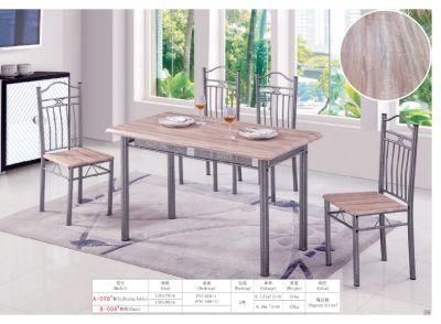 Dining Table Particle Board Top with Metal Legs Dining Chair Set