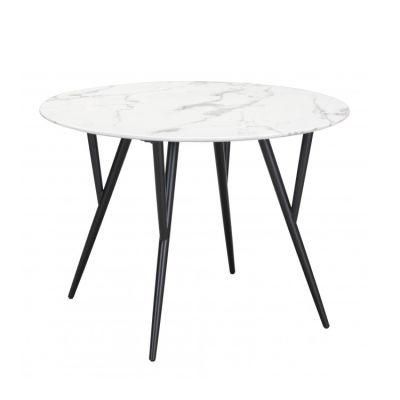 Home Hotel Restaurant Bar Furniture Modern Design Table Metal Leg Marble Top Dining Table