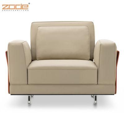 Zode Modern Home/Living Room/Office European Style Metal Legs Upholstery PU/Leather 3 Seater Modern Sofa