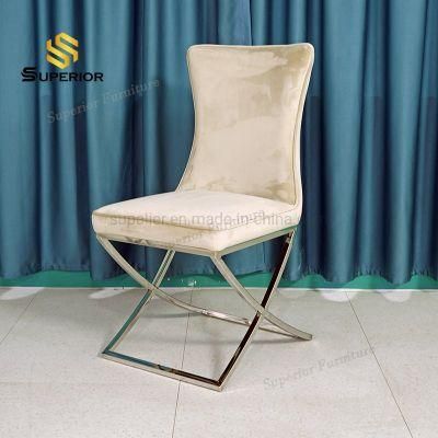 2022 European Wholesale Metal Frame Velvet Tufted Dining Chairs for Home