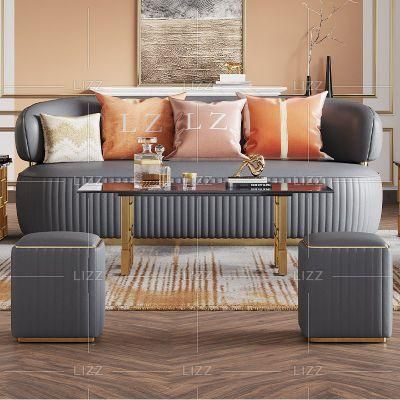 2022 New Modern European Design Leisure Living Room Fabric Velvet Sofa Wholesale Luxury Home Furniture with Coffee Table