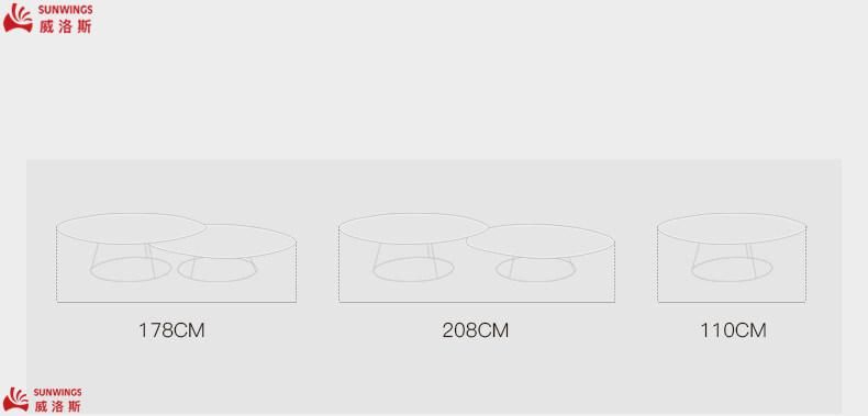Modern Simply Furniture Metal Leg with Concave and Convex Arc Solid Wood Top Coffee Table for Living Room