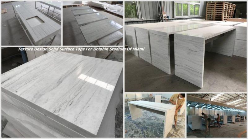 Hospital Anti Fungal Pure Color Stone Solid Surface Table