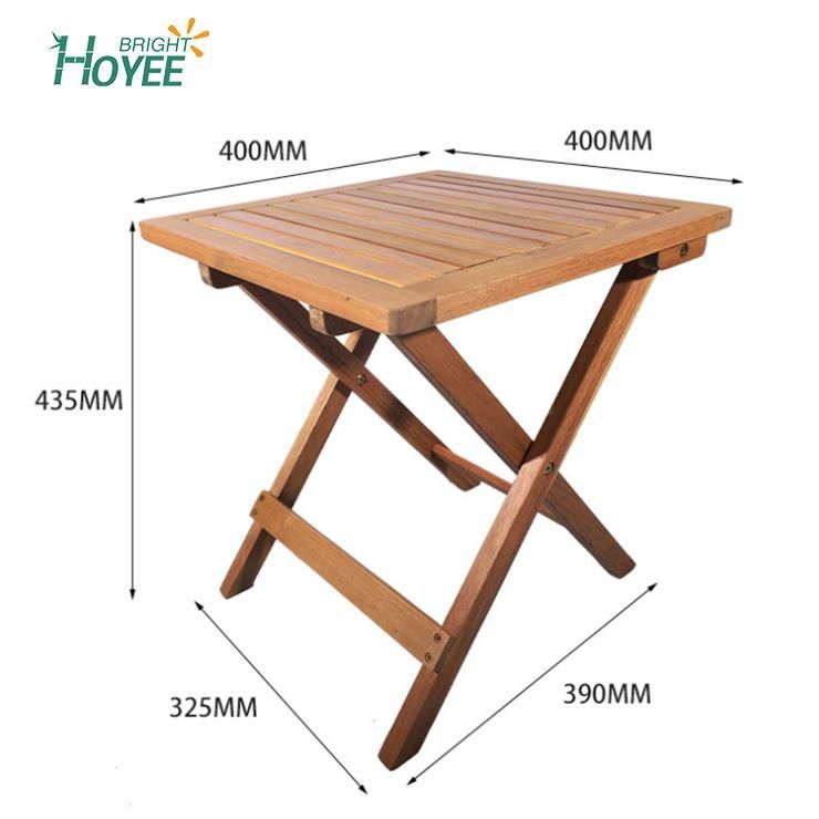 Acacia Wood Solid Wood Folding Square End Table Outdoor Courtyard Indoor Portable End Table