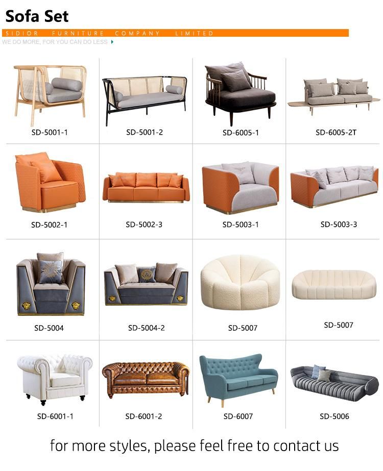 Italian Modern High Quality Stainless Steel Fabric Genuine Leather Living Room Sofa Ls022