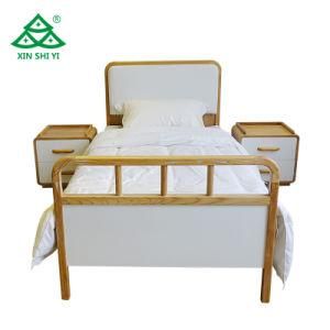 Hotel Single Bed with Ash Wood Veneer in Stock