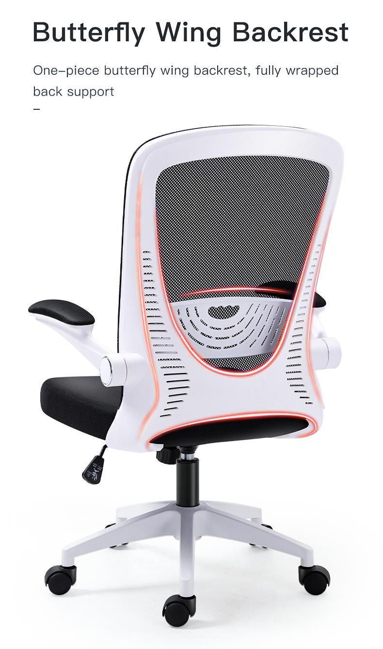 Armrest Rolling Modern MID Back Lumbar Support Commercial Furniture Mesh Staff Task Desk Office Chair for Meeting Room