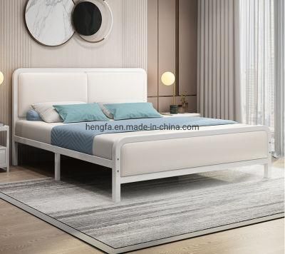Modern Furniture House Decorative Leather Cushion Bedroom Iron Bed