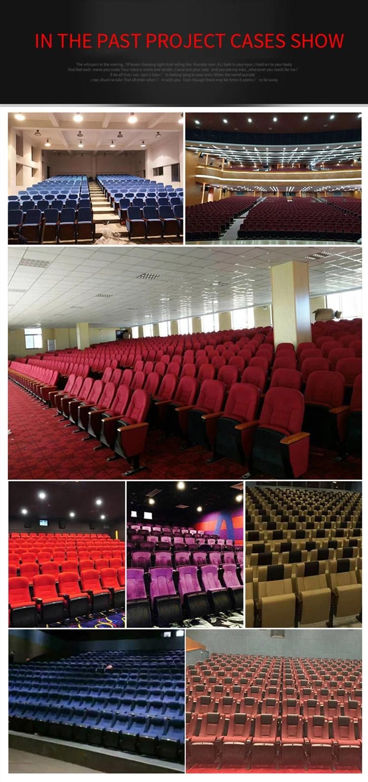 Red Color Auditorium Chair Conference Furniture Lecture University Hall Seating Chair