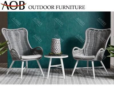 Customized Modern Outdoor Exterior Patio Garden Home Hotel Balcony Rope Terrace Chair Table Furniture Set