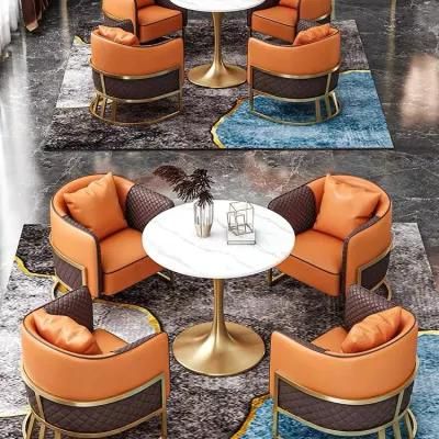 Gold Stainless Steel Marble Top Coffee Table Modern Living Room Furniture Side Table