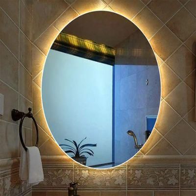 OEM Manufacturer Wall Mounted Illuminated Frameless Oval Washstand LED Bathroom Mirror