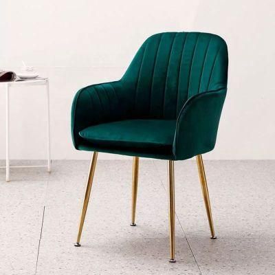 Luxury Design Fabric Modern Green Velvet Accent Dining Chairs