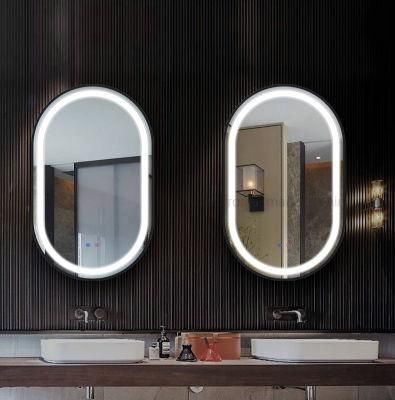 Hotel Lobby Model Large Vanity Anti -Fog Bathroom LED Oval Mirror