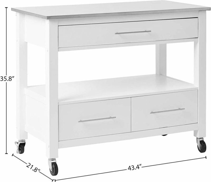 Kitchen Trolleys with Drawers, Rolling Kitchen Island Trolleys with Storage Racks