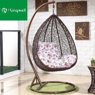 Modern Rattan Garden Balcony Outdoor Patio Furniture Hanging Egg Swing Chair with Stand