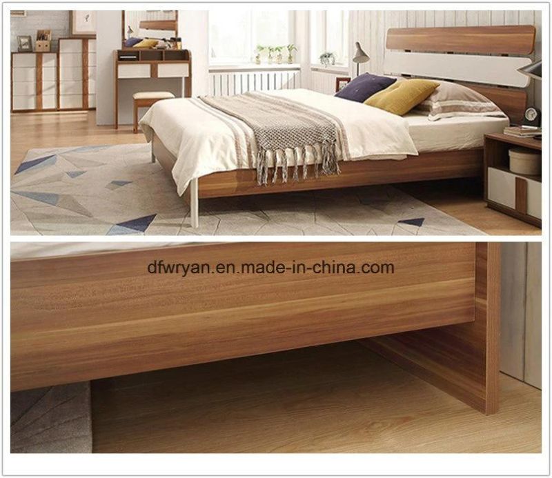 Modern Melamine MDF/Particle Board Simple Design Wooden Bed