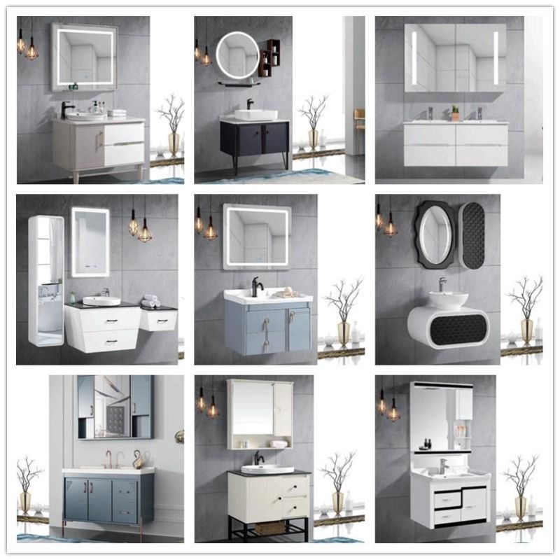 Wall-Mounted Modern French Bathroom Vanity Cabinet Home Furniture with Mirror Combination