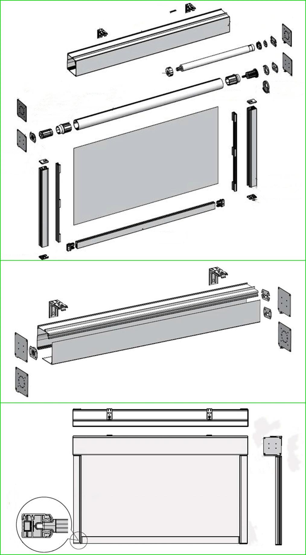 High Quality Outdoor Heavy Duty Windproof Zip Track Electric Motorized Roller Blinds