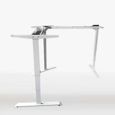 Low Noise 3 Legs L Shape Electric Sit Standing Height Adjustable Corner Desk