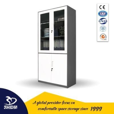 Acrylic Galss Door Metal Filing Cabinet With Shelves For Staff