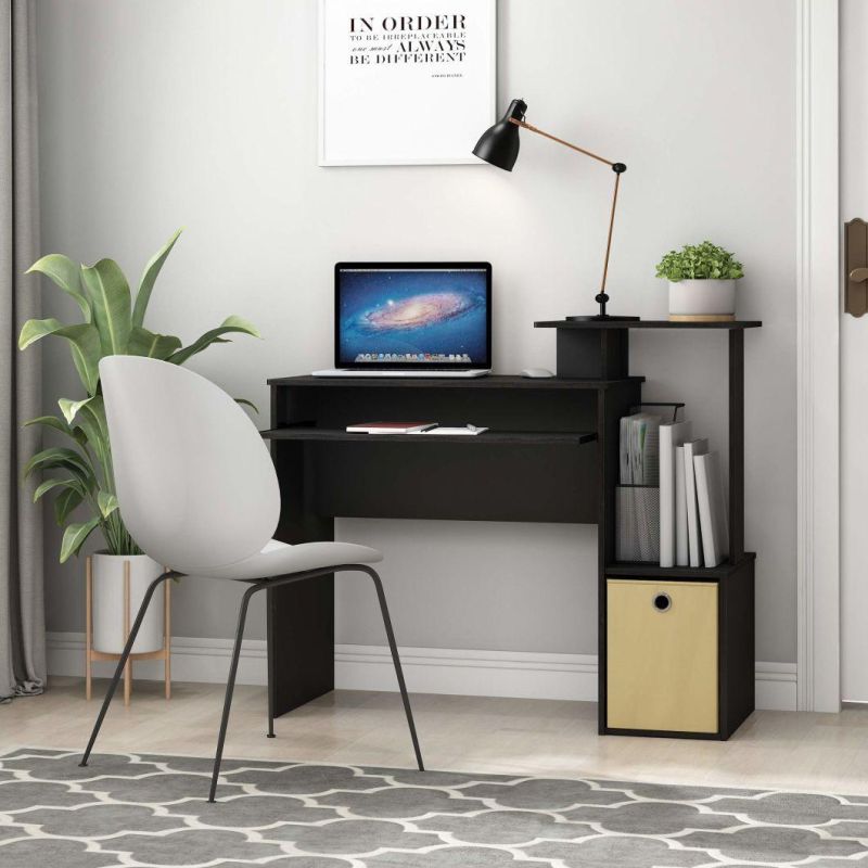 Multipurpose Home Office Computer Writing Desk, Black/Brown