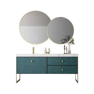 Modern Luxury New Material New Design Bathroom Cabinet with Round Mirror