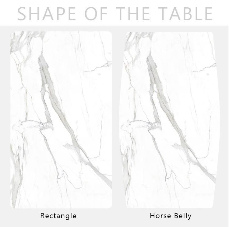 Marble Table Dining Room Table Snow White Rock Plate Top