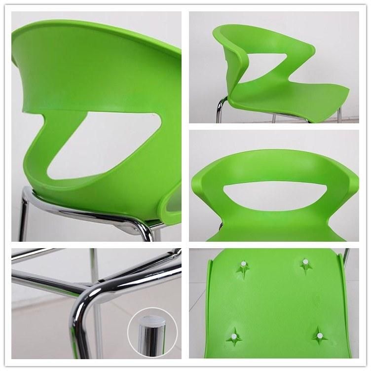 New Design Modern Steel Metal Leg Living Dining Room Furniture Polypropylene Stackable Plastic Chair