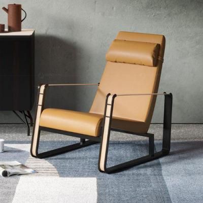 Contemporary Industrial Armchair Brown Modern Accent Living Room Chair