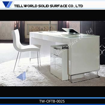 White High Gloss Unique Office Desk for Manager