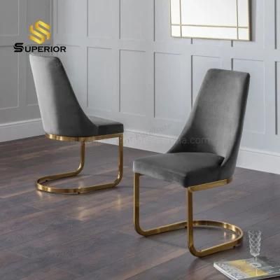 Indoor Furniture Golden Metal Base Dining Chairs for Dinner