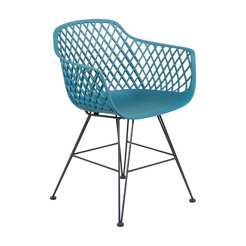 Wholesale Outdoor Furniture Modern Style Garden Furniture Aurora Plastic Chair Eco-Friendly PP Armrest Dining Chair