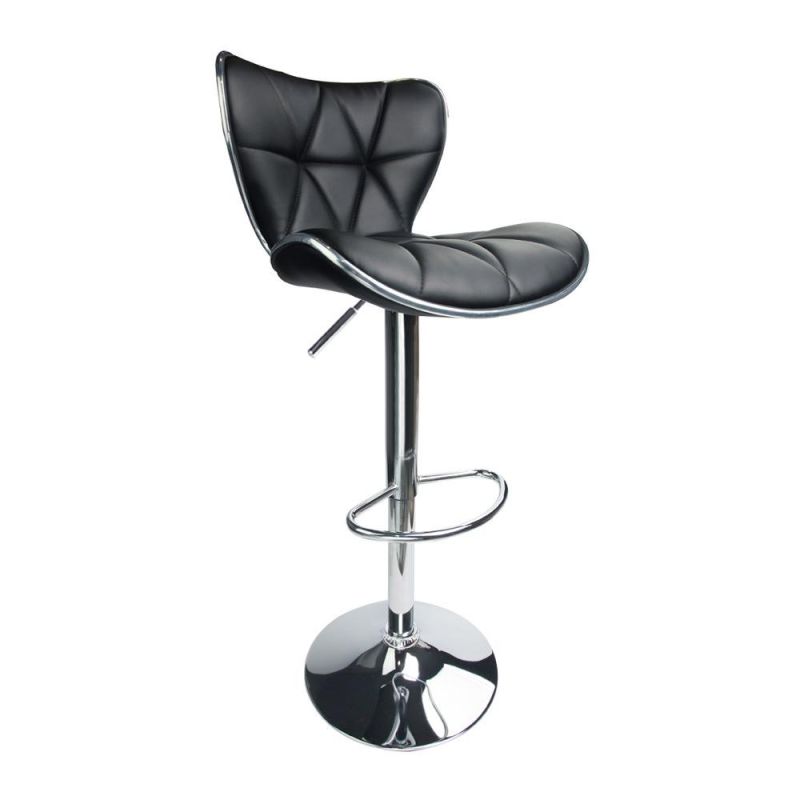 Cheap Modern Leather Bar Stool High Chair with Footrest, White Swivel Bar Chair Bar Furniture