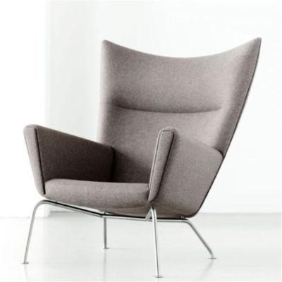 Stainless Steel Legs Fabric Upholstered Wing Reclining Fabric Cozy Lounge Chair