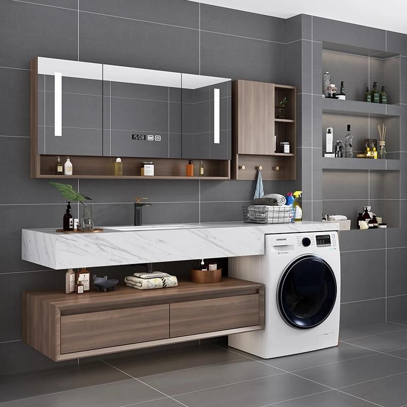 Rock Plate Bathroom Cabinet Balcony Drum Washing Machine Integrated Cabinet Combination Modern Bathroom Washbasin