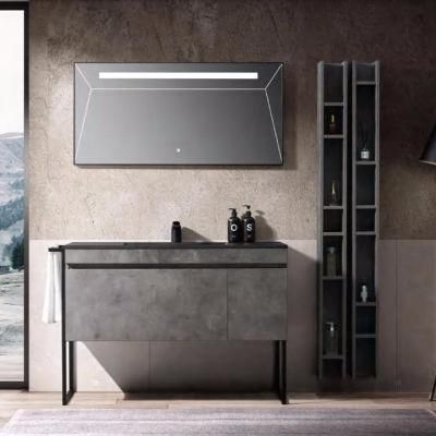 Modern MDF Grey Bathroom Furniture with Side Cabinet