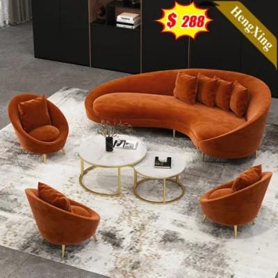 Luxury Modern Design Hotel Lobby Fabric Sofas Set Living Room PU Leather Sofa