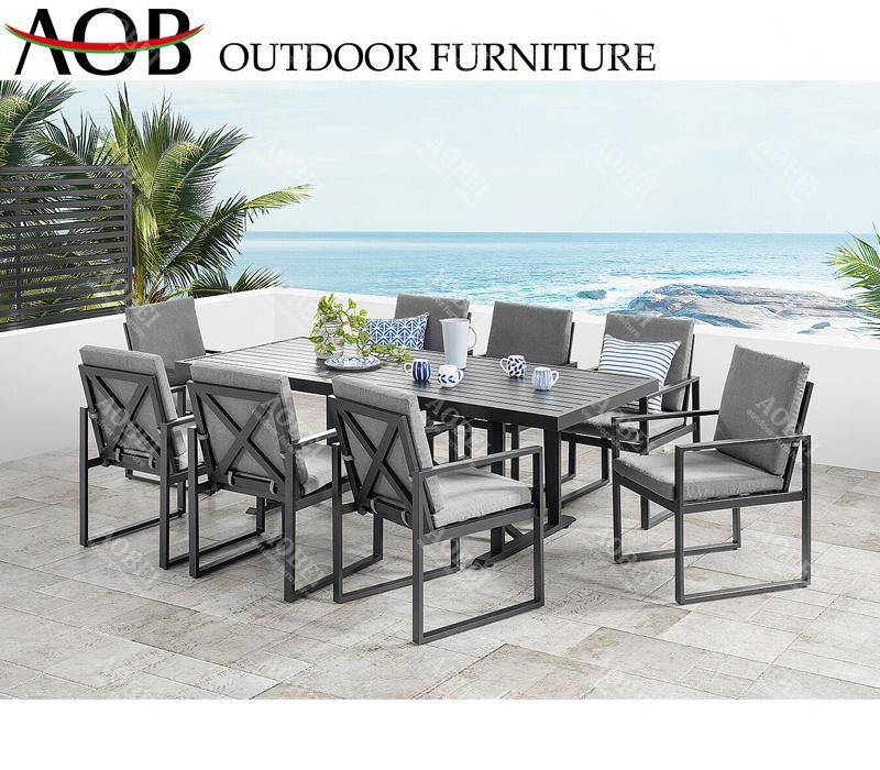 Modern Wholesale Outdoor Exterior Patio Restaurant Bistro Home Hotel Aluminum Dining Chair Table Set Furniture