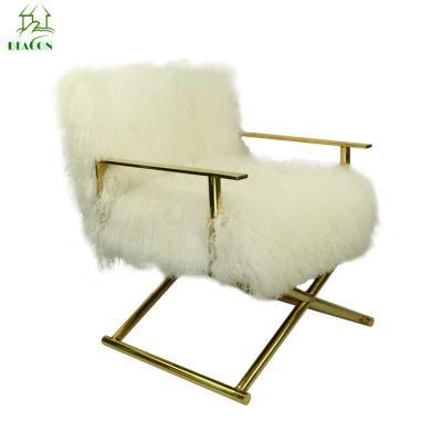 Modern Style Luxurious White Wool Luxury Wedding Chair