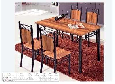 Hot Sales Wooden Top Dining Table Restaurant Dining Table Hotel Furniture Dining Table with Metal Legs