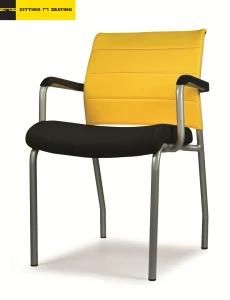 Office Metal Yellow Chair with Soft Bag Back and No Writing Board
