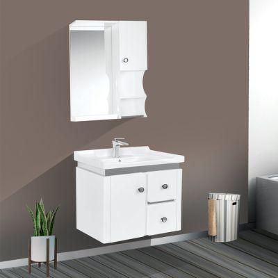 China Factory Wholesale White PVC Bathroom Cabinet with Mirror Cabinet